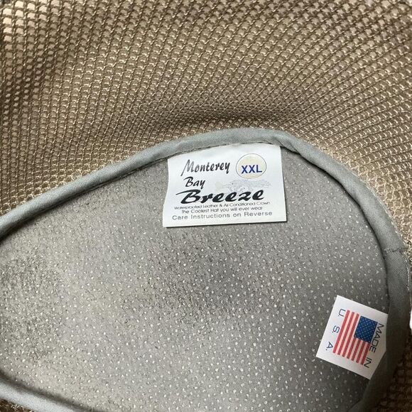 Monterey Bay Breeze Hat Mens L Gray Suede Mesh Breeze Mesh Sun Outback Style - Picture 7 of 9